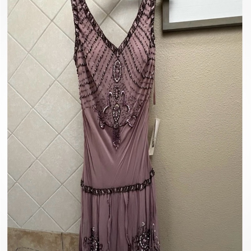 Sue Wong Flapper Dress Dusty Rose